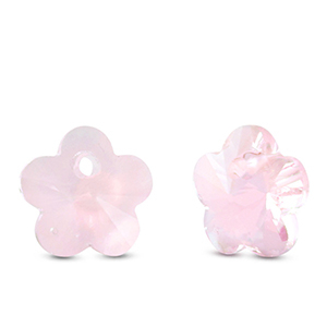 Crystal glass charms flower Light Pink