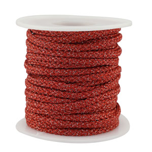 Trendy cord braided 3.5mm Red-Silver
