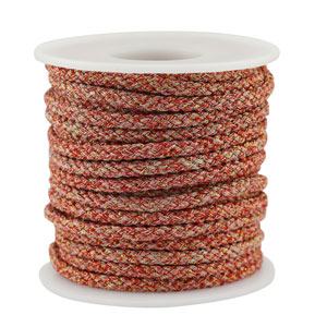 Trendy cord braided 3.5mm Red-Pink-Gold