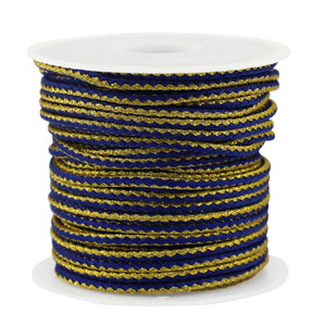 Trendy cord braided 2.3mm Dark Blue-Gold