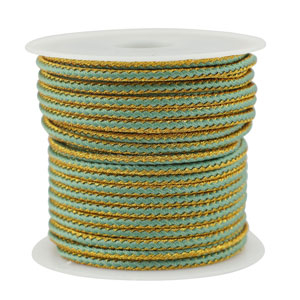 Trendy cord braided 2.3mm Mint Green-Gold