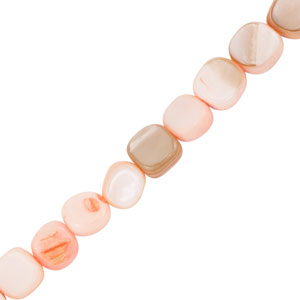 Shell beads square Pink-Sand Brown