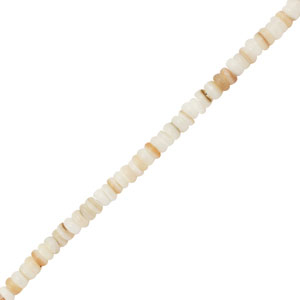 Shell beads disc White-Sand Brown