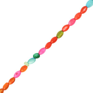 Shell beads oval Multicolor