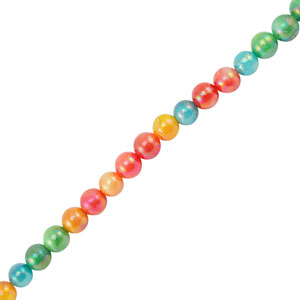 Shell beads round Multicolor