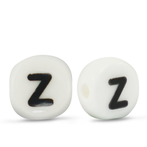 Letter beads ceramic Z White-Black