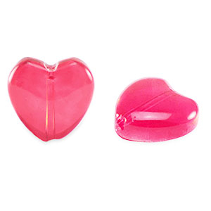 Glass beads heart Red Rose