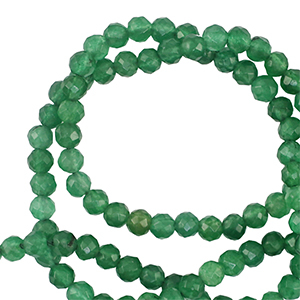 Natural stone beads 3mm faceted polished Dark Green