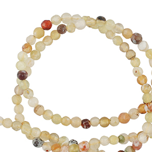 Natural stone beads Agate 3mm faceted polished Natural Sand Brown