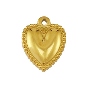 Stainless steel charms heart Gold