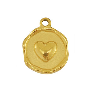 Stainless steel charms heart Gold