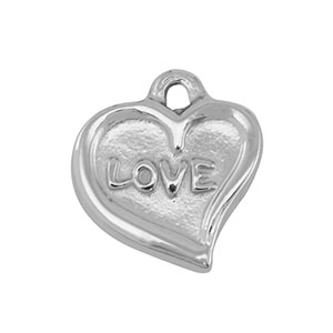 Stainless steel charms heart Silver