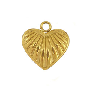 Stainless steel charms heart Gold