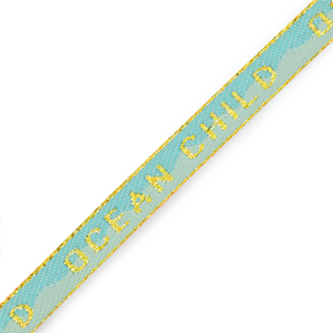 Ribbon text "Ocean child" Blue-Gold