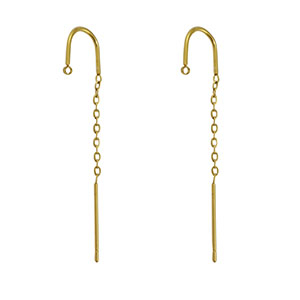 Stainless steel earrings with loop Gold