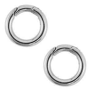 Stainless Steel findings clasp round Silver