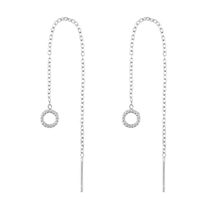 Stainless steel earrings round Silver