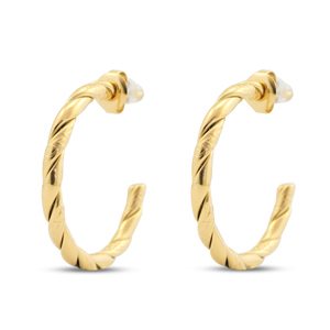 Stainless steel earrings / earpins creole Gold