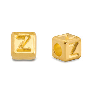 DQ Z European metal letter beads Gold (nickel free)