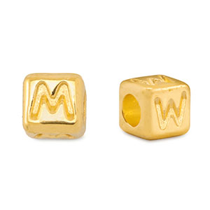 DQ M/W European metal letter beads Gold (nickel free)