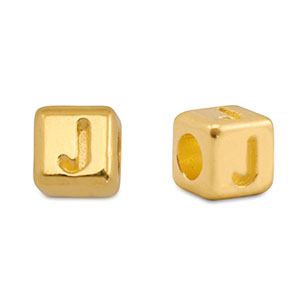 DQ J European metal letter beads Gold (nickel free)