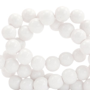 6 mm glass beads opaque White