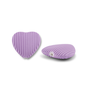 Acrylic beads heart Purple