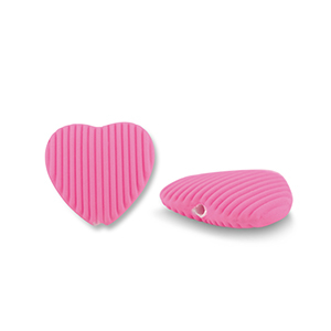 Acrylic beads heart Magenta Pink