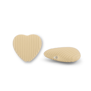 Acrylic beads heart Sand Brown