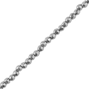Round hematite beads 2mm faceted cut Silver