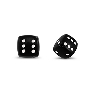 Acrylic beads dice Black