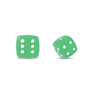 Acrylic beads dice Green