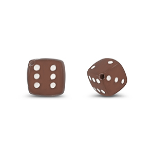 Acrylic beads dice Brown