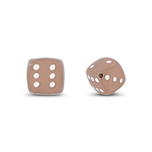Acrylic beads dice Taupe Brown