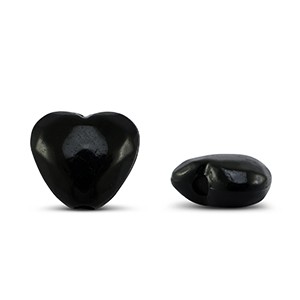 Acrylic beads heart Black