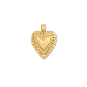 Stainless steel charms heart Gold