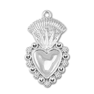 Metal charms heart Silver