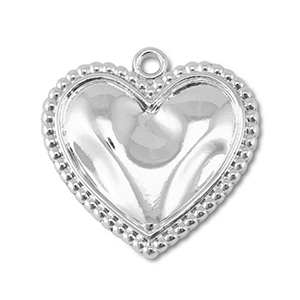 Metal charms heart Silver