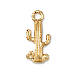 Metal charms cactus Gold