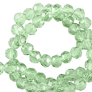Top faceted beads 6x4mm disc Citrus Green-Pearl Shine Coating