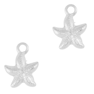 Stainless steel charms starfish Silver