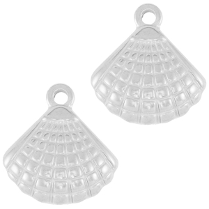 Stainless steel charms shell Silver