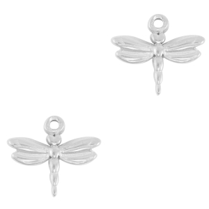 Stainless steel charms dragonfly Silver