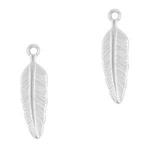 Stainless steel charms feather Silver