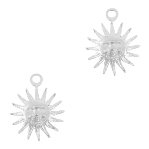 Stainless steel charms sun Silver