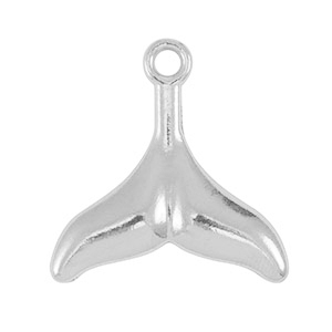 Stainless steel charms tail fin Silver