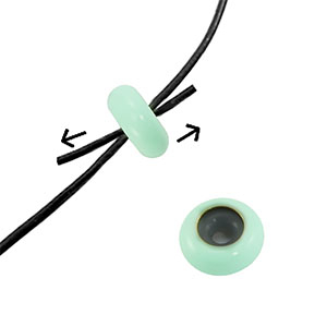 Smart stopper bead enamel 10x4mm Mint Green