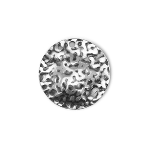 Stainless steel charms round Silver