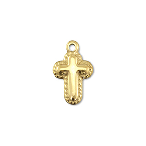 Stainless steel charms cross Gold