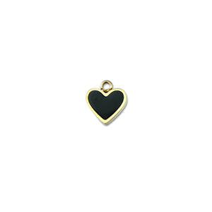 Stainless steel charms heart Gold-Black